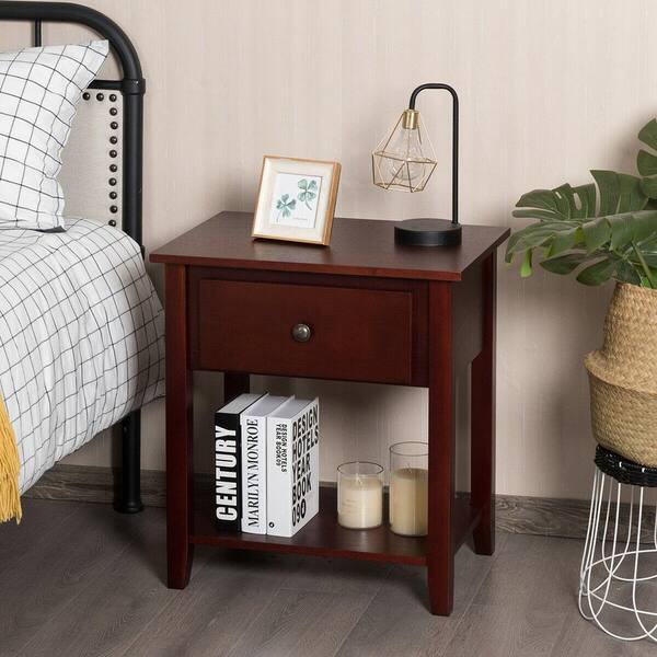 Uhrichsville 1 - Drawer Iron Nightstand Loon Peak Color: Brown