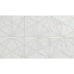 Stella Blanca Hand Crafted 14.88 in. x 8.5 in. x 8mm Glass Mosaic wall Tile (8.8 sq. ft./Case)