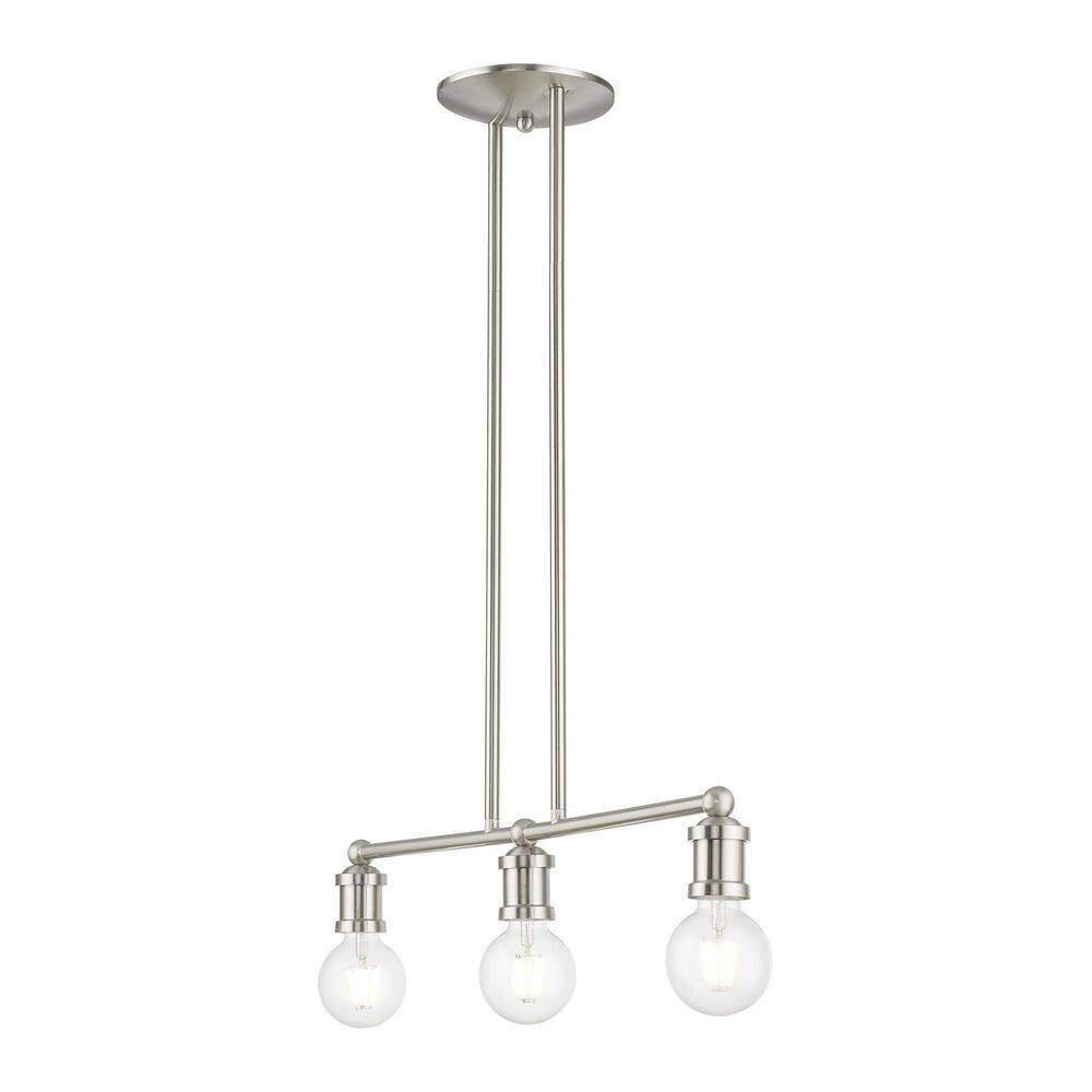 Lansdale 24" Brushed Nickel 3-Light Linear Chandelier