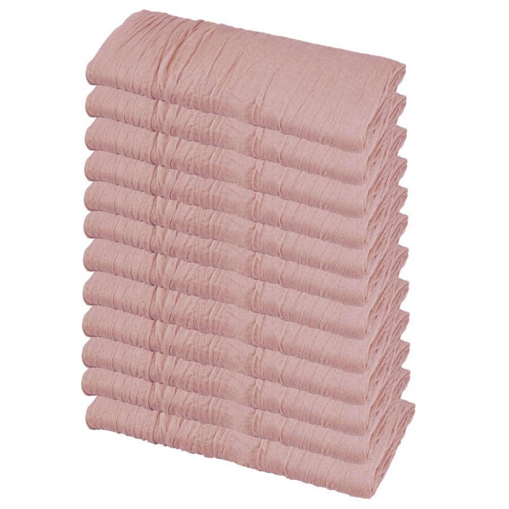 Angel Sar 35 in. W x 120 in. L Dusty Pink Solid Boho Gauze Polyester ...