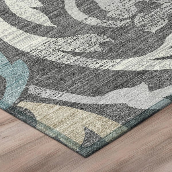 Chantille Machine Washable Indoor/Outdoor Abstract ACN3168 Gray 8 ft. x 10 ft. Area Rug