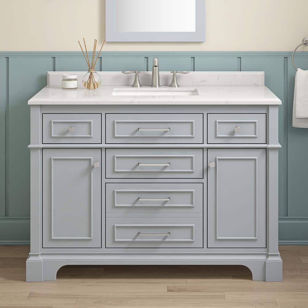 Reviews for Home Decorators Collection Melpark 48 in. Single Sink ...