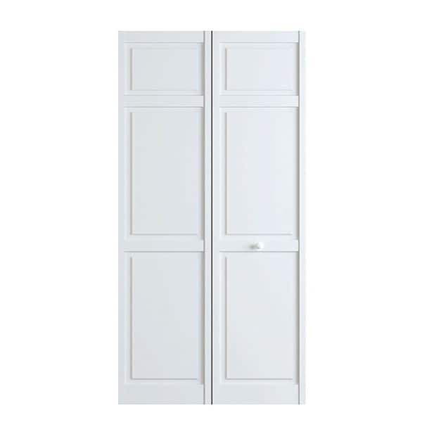 Kimberly Bay 24 in. x 80 in. White 6-Panel Solid Core Wood Interior Closet Bi-Fold Door