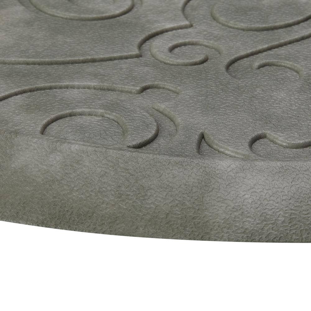 Gray Embossed Anti-Fatigue Memory Foam Kitchen Mat, 17.5 x 60