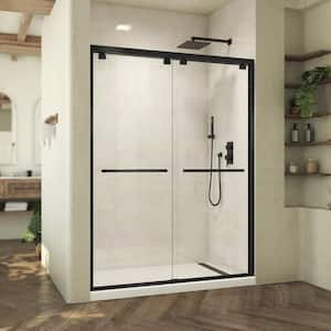 Abbey 56 in. to 60 in. W x 76 in. H Sliding Bypass Shower Door in Matte Black