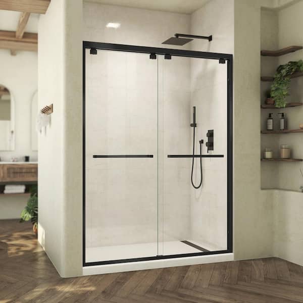 DreamLine Abbey 56 in. to 60 in. W x 76 in. H Sliding Bypass Shower Door in Matte Black