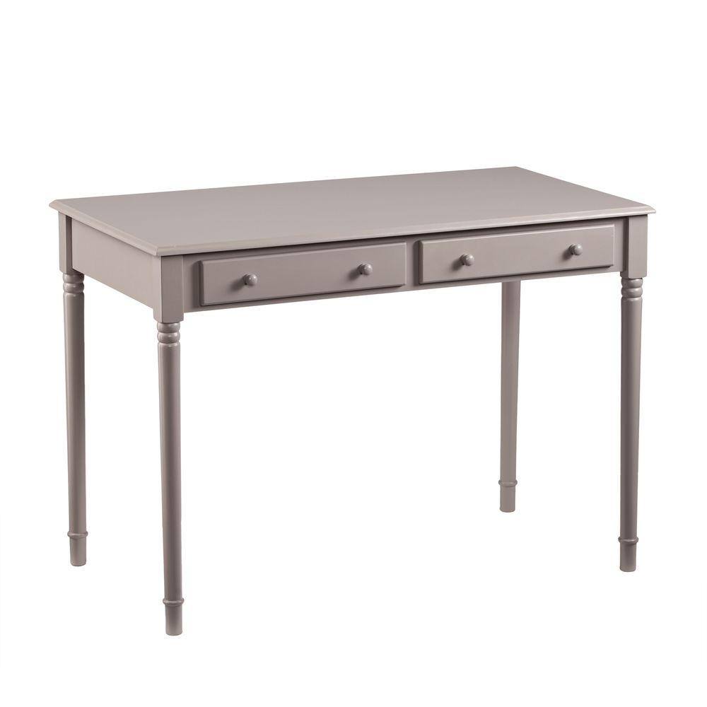 Southern Enterprises 4275 In Gray Rectangular 2 Drawer Writing Desk With Turned Legs Hd865690 8619