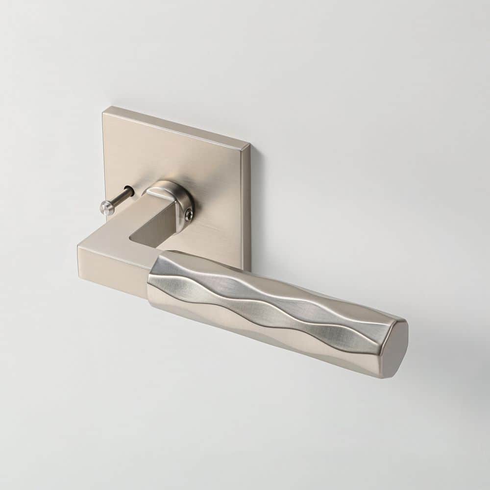 Hailey Satin Nickel Bed/Bath Hall/Closet Modern Interior Door Handle Square Plate and Concealed Screws (Privacy/Passage) price history on PriceWatchPro