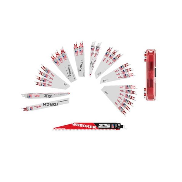 Milwaukee Sawzall Demolition Nail-Embedded Wood and Metal Cutting Bi-Metal Reciprocating Saw Blade Set (26-Piece)
