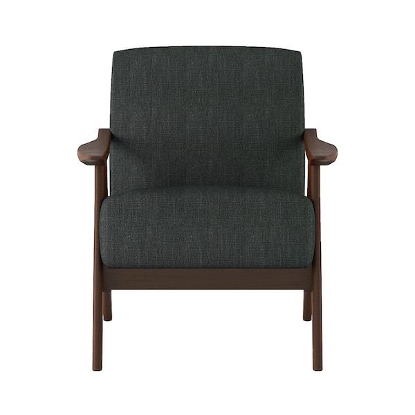 EVERGLADE HOME Ocala Dark Gray Fabric Upholstery Solid Wood Frame Accent Chair