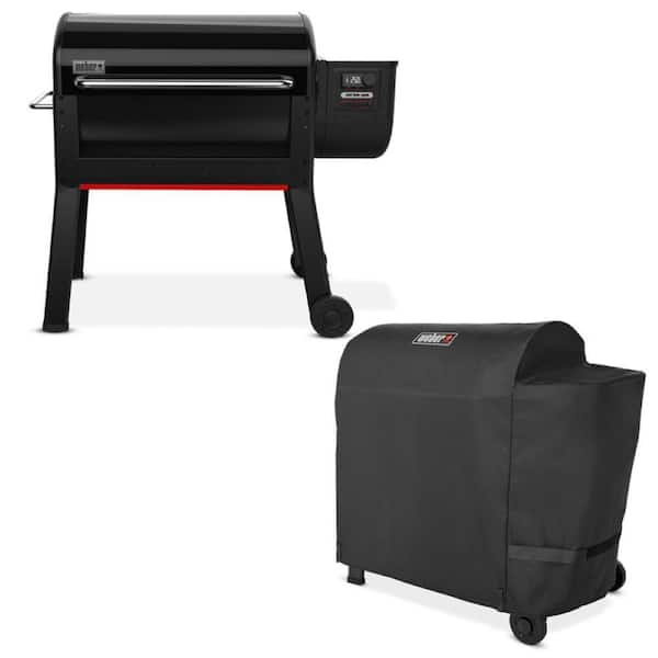 Smoque XL Pellet Grill and Smoker in Black with Grill Cover