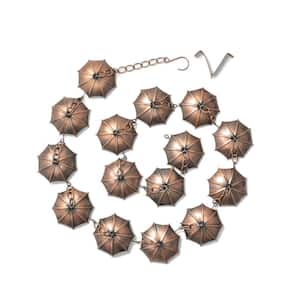 8.5ft Faux Copper Umbrella Shaped Rain Chain with V-Shaped Gutter Clip