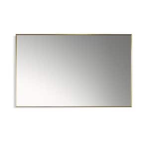 Sassi 48 in. W x 30 in. H Medium Rectangular Aluminum Framed Wall Bathroom Vanity Mirror in Brushed Gold