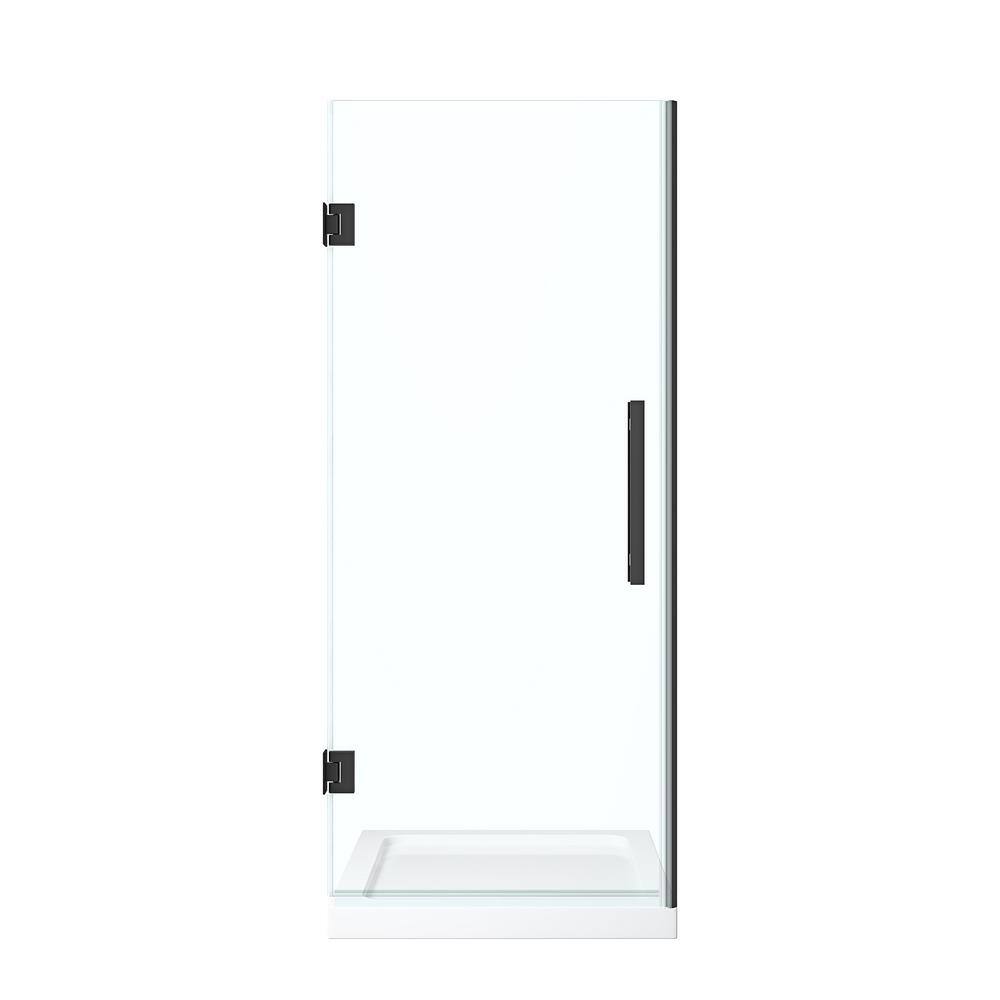 Tampa-Pro 32'' Black Frameless Rectangle Shower Kit with Acrylic Base
