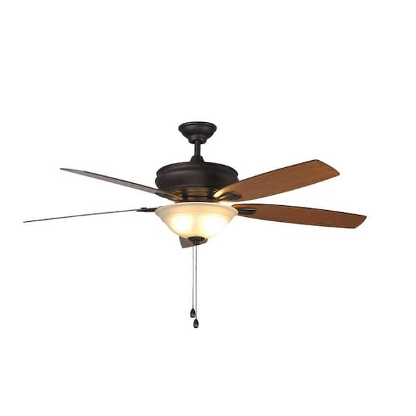 Hampton Bay Trafton 60 in. Indoor Oil Rubbed Bronze Ceiling Fan with Light Kit
