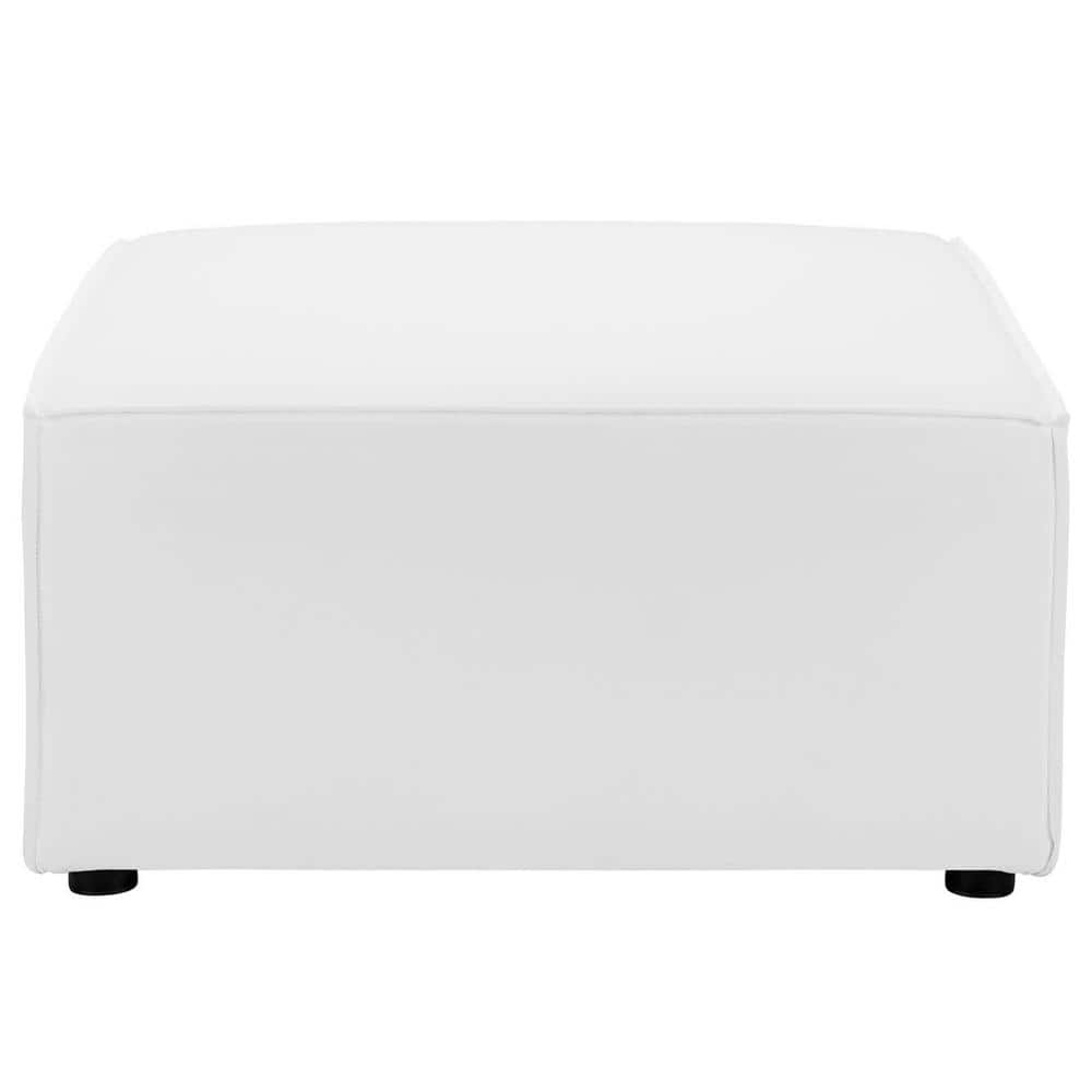 White Aluminum Outdoor Upholstered Ottoman