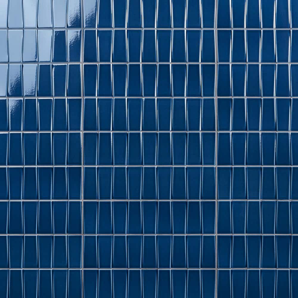 Nautical Blue Glazed Ceramic Subway Wall Tile 4.43'' x 17.62''