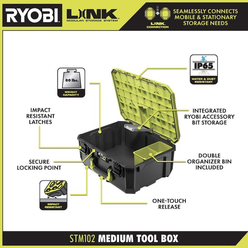 22.2 in. LINK Rolling Tool Box with LINK Medium Tool Box and LINK Standard Tool Box