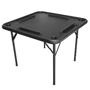 38-in. Black Domino and Game Table with Folding Legs