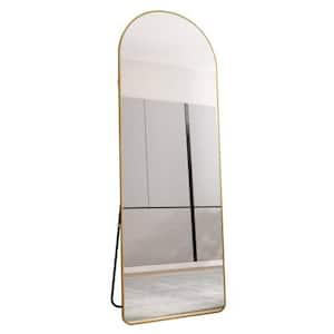 23 in. W x 65 in. H Rectangle Aluminum Alloy Metal Frame Gold Mirror