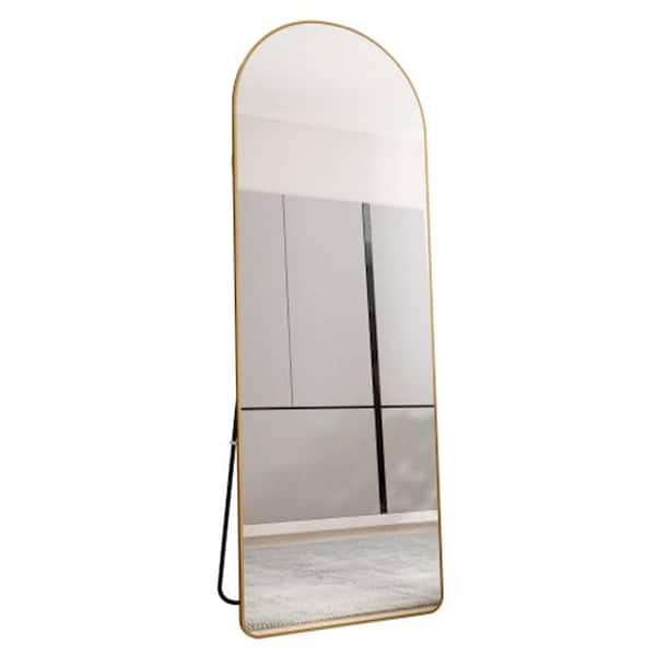 CHEVNI Gold 23 in. W x 65 in. H Rectangle Aluminum Alloy Metal Full Length Mirror