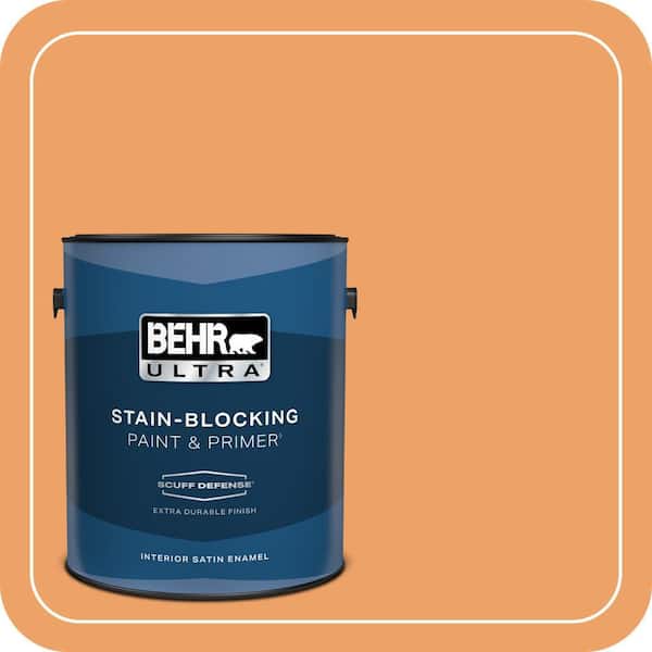 BEHR ULTRA 1 gal. #270D-5 Adventure Orange Extra Durable Satin Enamel Interior Paint & Primer