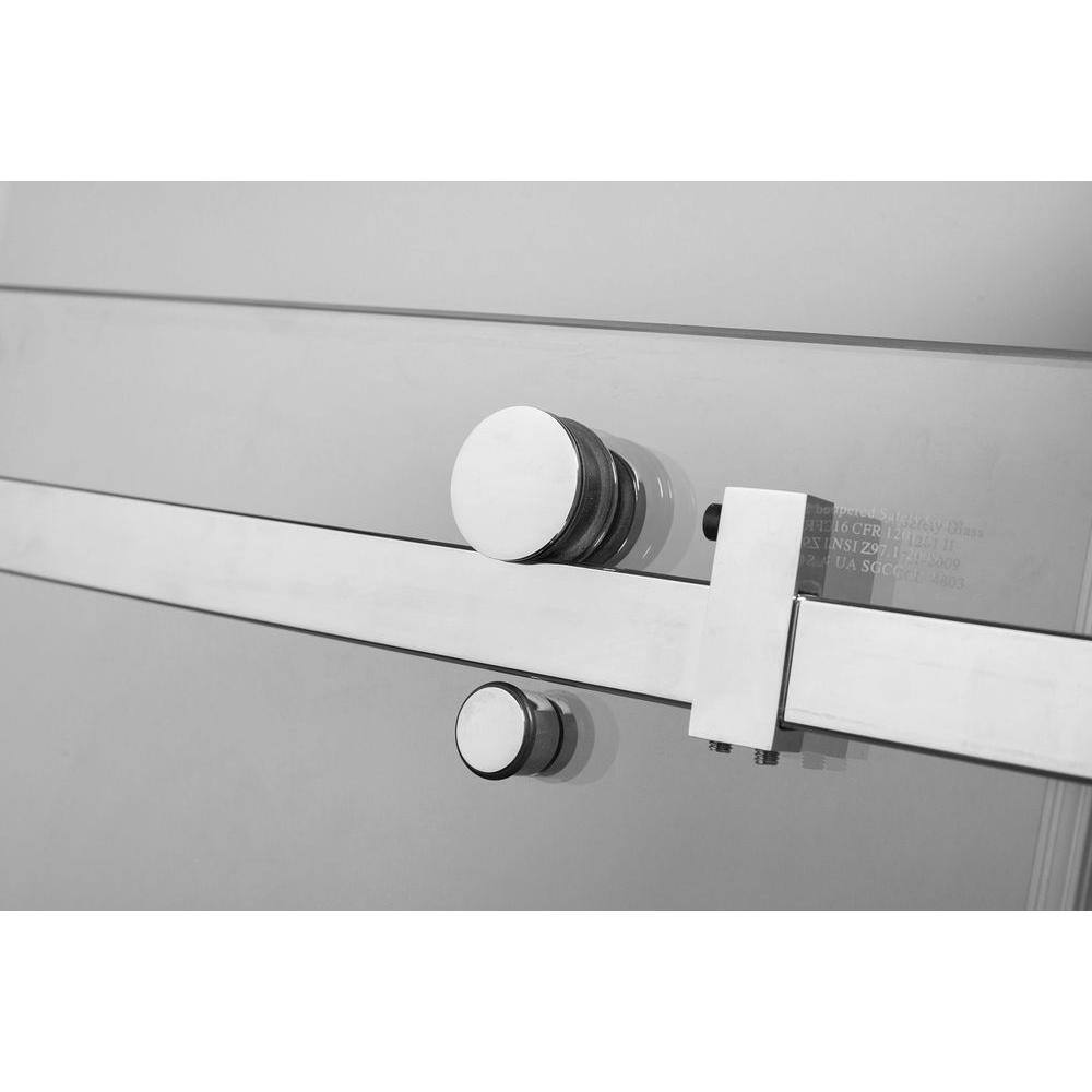 Moselle 75" Frameless Clear Glass Sliding Shower Door with Chrome Hardware