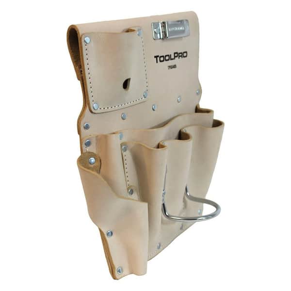 Top Grain Leather Left Handed 8 Pocket Drywall Pouch