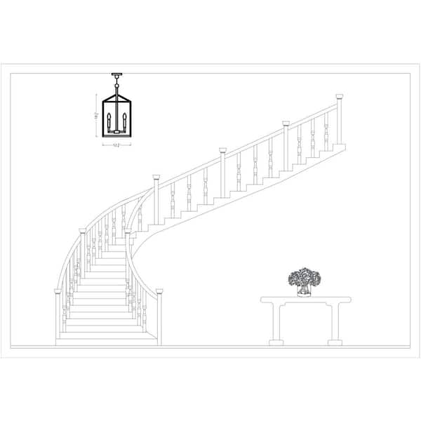 Generation Lighting - Perryton Small 12.25 in. 4-Light Smooth Midnight Matte Black Modern Transitional Candlestick Hanging Pendant