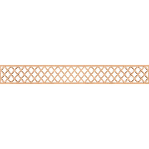 Ekena Millwork Manchester Fretwork 0.25 in. D x 46.5 in. W x 6 in. L Hickory Wood Panel Moulding