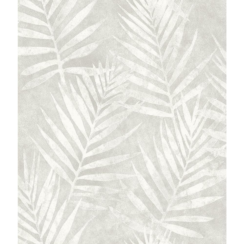 8 in. x 10 in. Amador Silver Palm Wallpaper Sample - The Home Depot