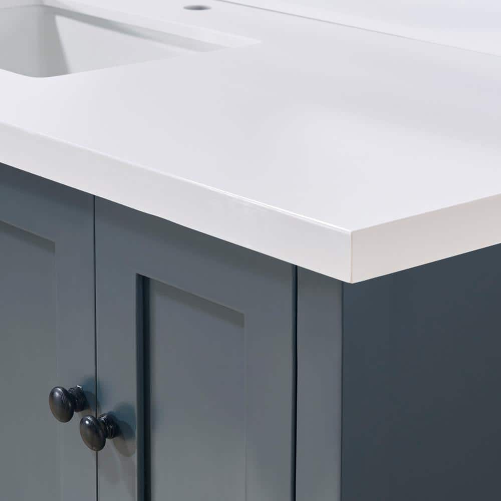 61'' Snow White Ceramic Bathroom Vanity Top with Sink