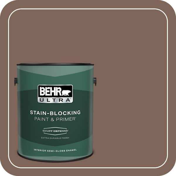 BEHR ULTRA 1 gal. Home Decorators Collection #HDC-AC-05 Cocoa Shell Extra Durable Semi-Gloss Enamel Interior Paint & Primer