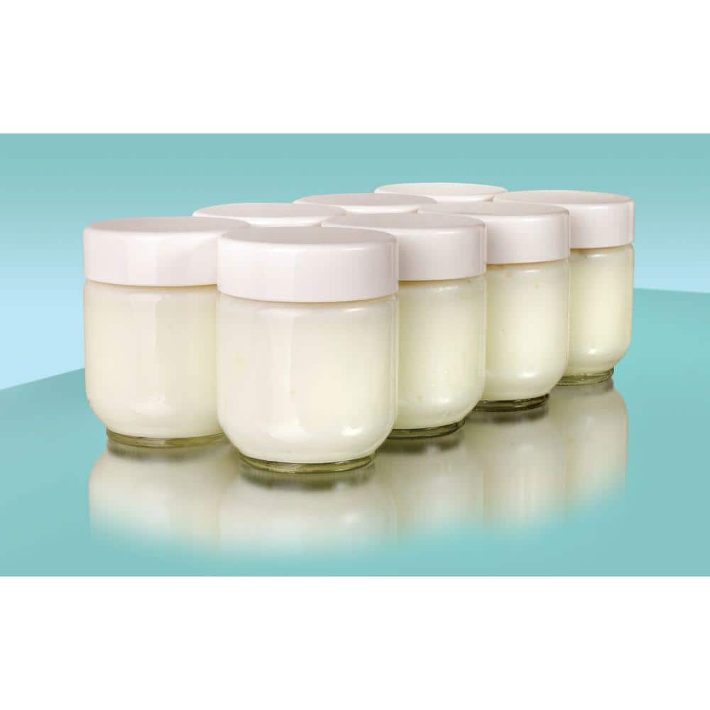 Euro Cuisine Set 8 Glass Jars with Lid Yogurt Maker Model YM80 and YM100 GY1920 - The