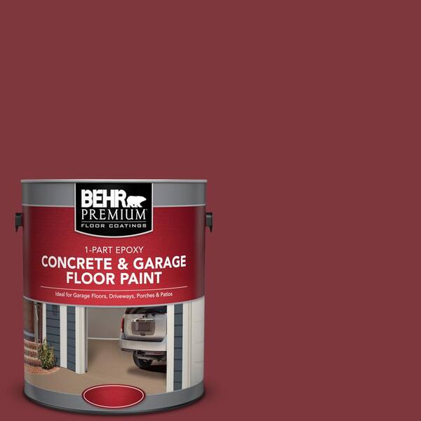 BEHR Premium 1 gal. #SC-112 Barn Red 1-Part Epoxy Satin Interior/Exterior Concrete and Garage Floor Paint