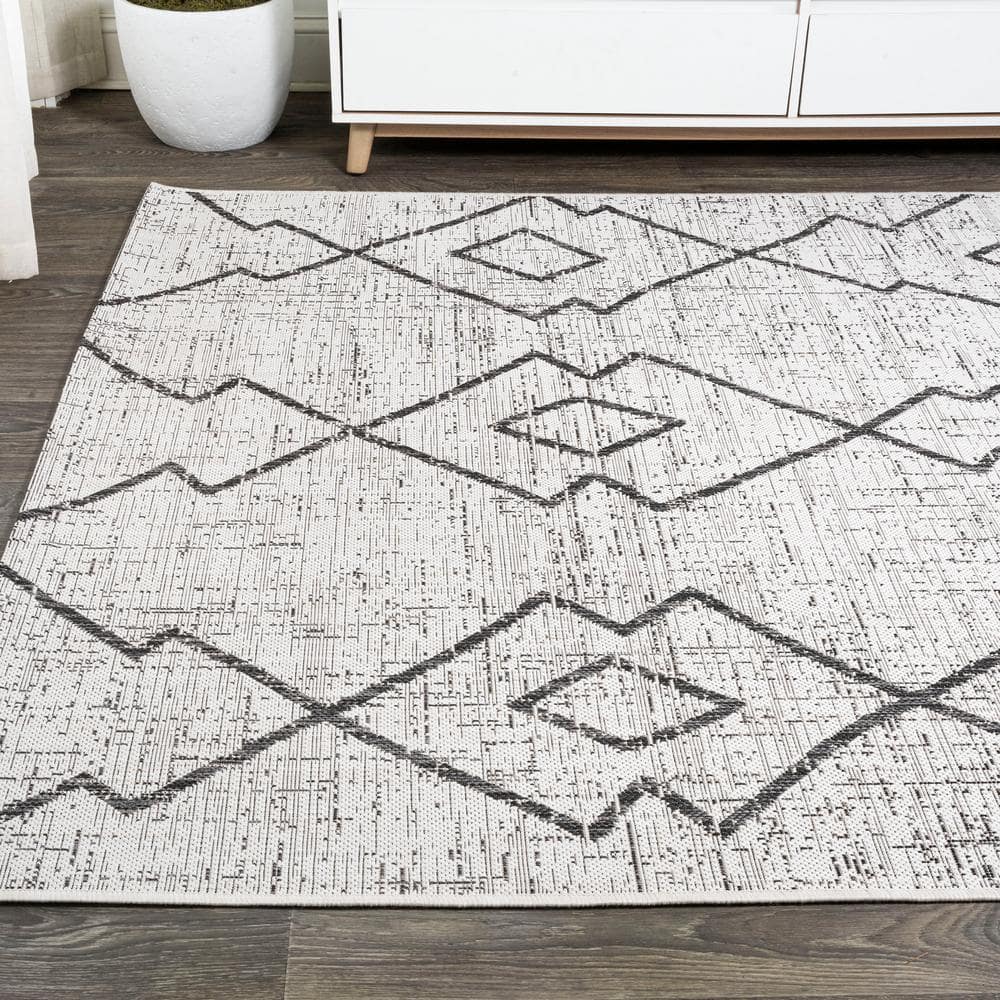 Handmade Black Diamond Trellis Synthetic 5' x 8' Area Rug