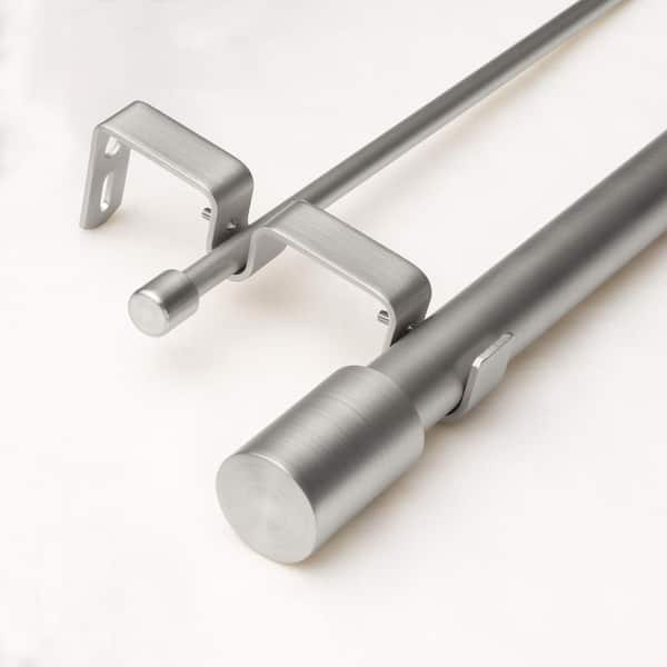Best Home Fashion 84in Adjustable Metal Double Curtain Rod with Cylinder Finial in Silver