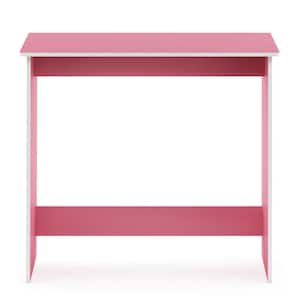 32 in. Rectangular Light Pink Computer Desk with Solid Wood Material