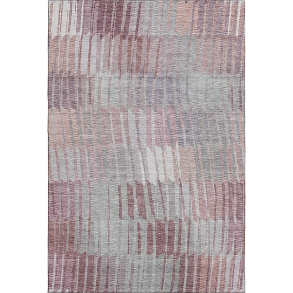 Mayfield Premium Machine Washable Abstract AMF2271 Merlot 3 ft. x 5 ft. Area Rug