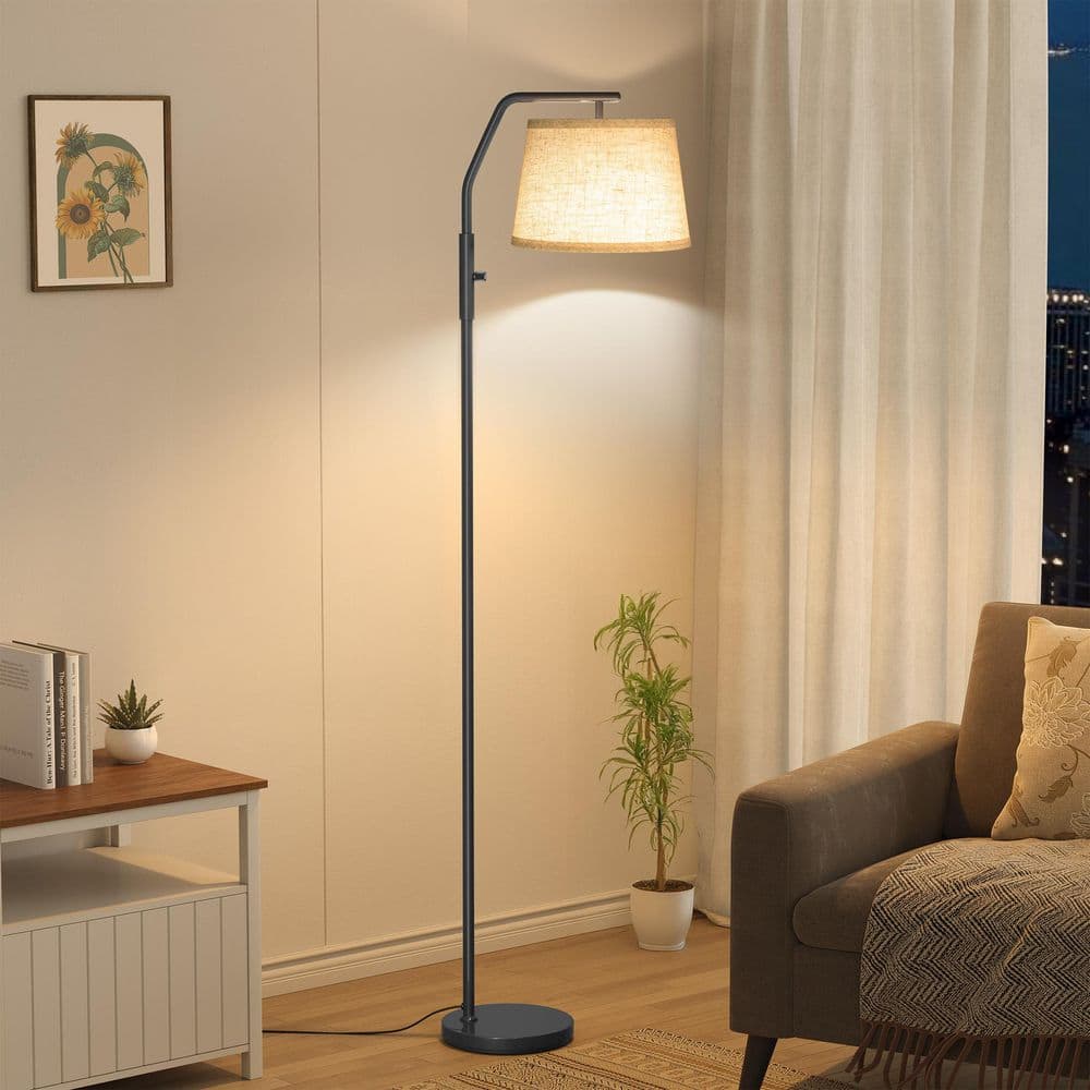 62 in. Black Arc Floor Lamps for Living Room with 9W Bulb, Tall Lamp for Bedroom with Adjustable Head, 0-100% Dimmable price history on PriceWatchPro