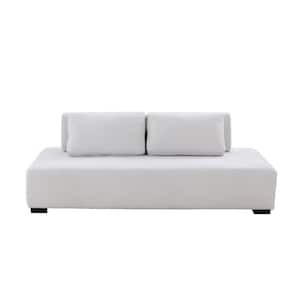 85.4 in. L Armless Polyester Minimalist Modular Sofa in. Beige