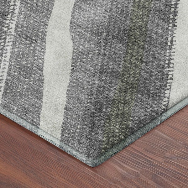 Mayfield Premium Machine Washable Abstract AMF2282 Fern 9 ft. x 12 ft. Area Rug
