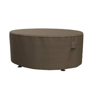 StormBlock Hillside Extra-Large Black and Tan Round Patio Table Cover