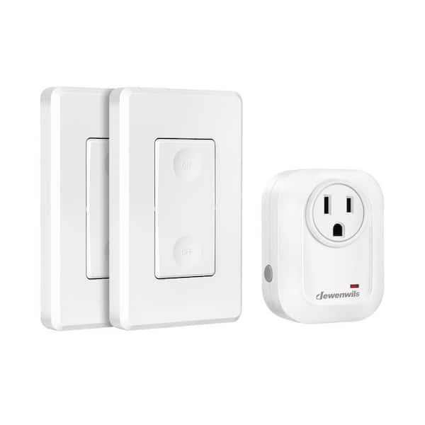 Indoor Wireless Remote Control Outlet, Programmable and Expandable, White (2 Swtich)