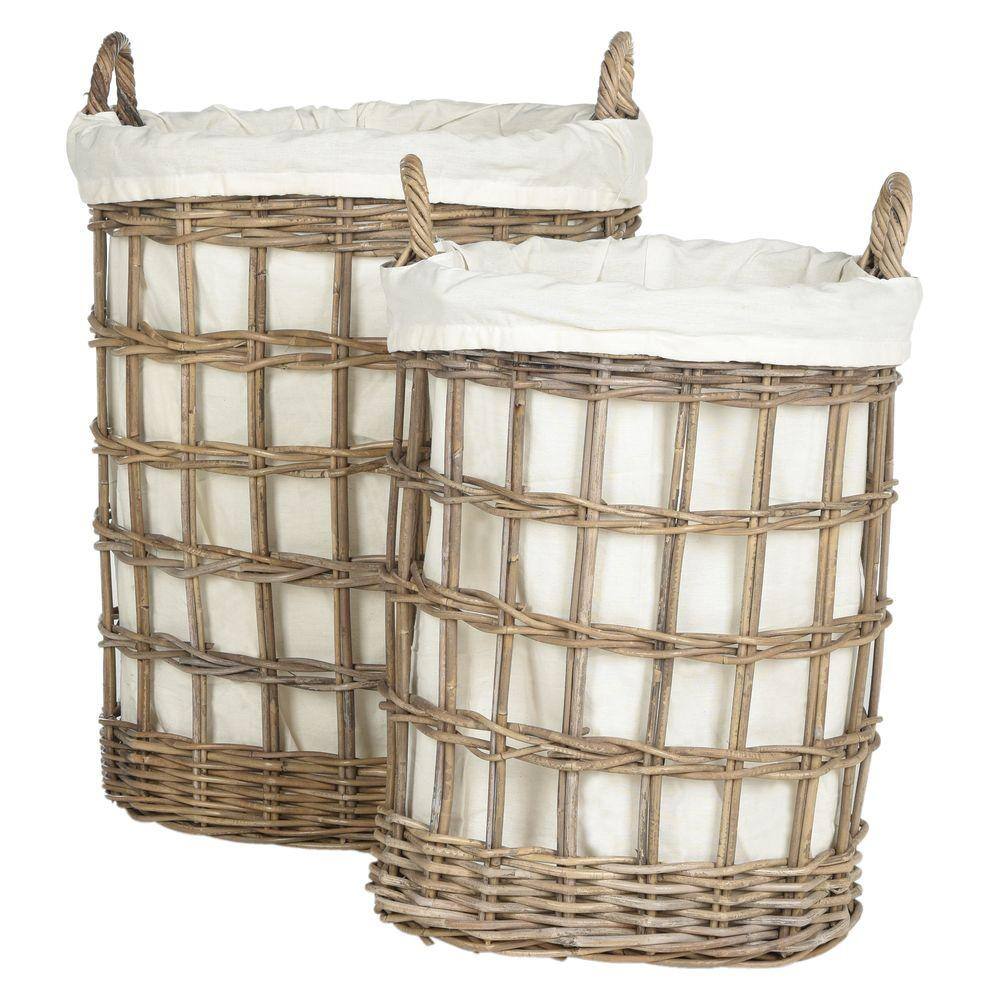 Adisa (Set Of 2) Laundry Basket - Grey - Safavieh