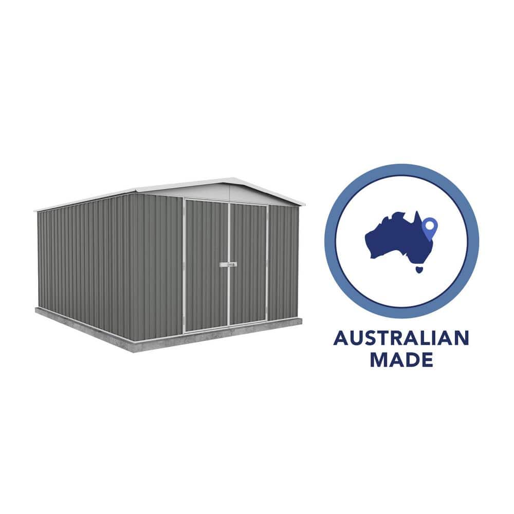 Absco Regent 10' x 12' Gray Galvanized Steel Storage Shed