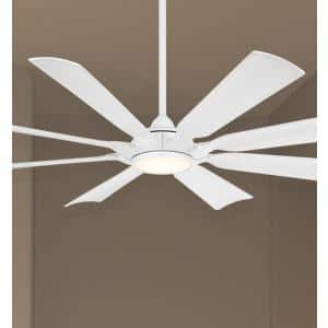 Future 65 in. LED Indoor Outdoor Flat White Ceiling Fan with Remote