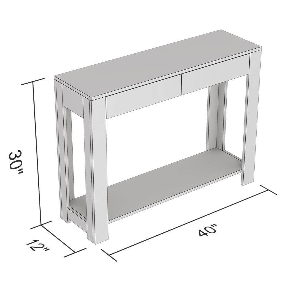Dark Taupe 40"L Modern Console Table with Storage