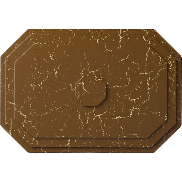 Ekena Millwork 25-1/4 in. W x 17-1/4 in. H x 1-3/4 in. Felix Urethane Ceiling Medallion, Hand-Painted Smokey Topaz Crackle
