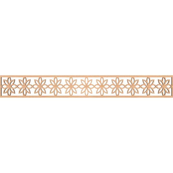 Ekena Millwork Daisy Fretwork 0.375 in. D x 46.5 in. W x 6 in. L Hickory Wood Panel Moulding